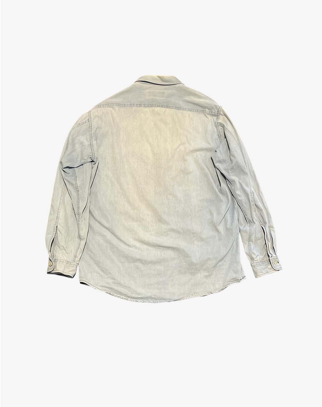 Camicia Valentino Jeans Uomo in Denim Azzurro Chiaro Vintage Taglia L (50) Made in Italy