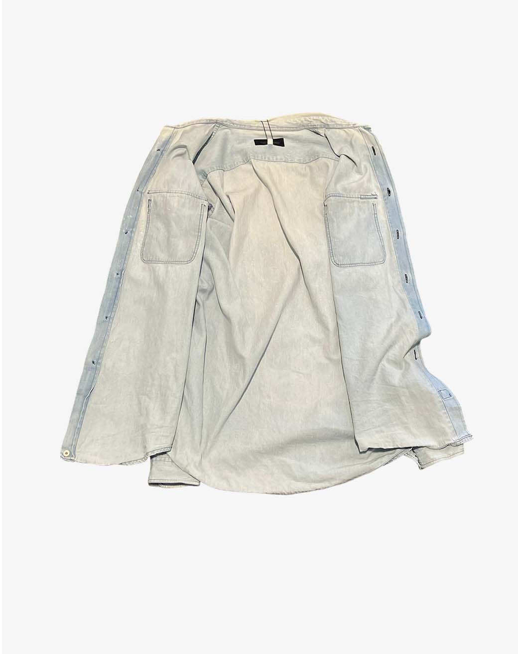 Camicia Valentino Jeans Uomo in Denim Azzurro Chiaro Vintage Taglia L (50) Made in Italy
