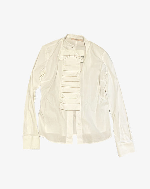 R.E.D. Valentino Camicia Bianca con Plastron e Fiocco Anni 2000