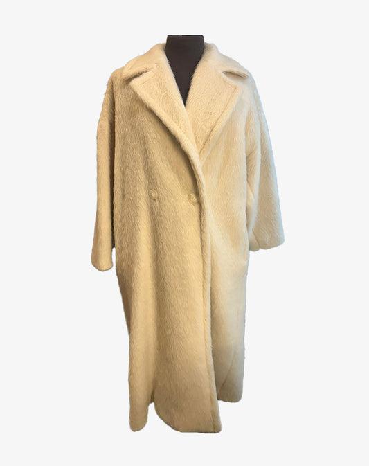 Cappotto donna Hinnominate panna effetto alpaca oversize doppiopetto  taglia S