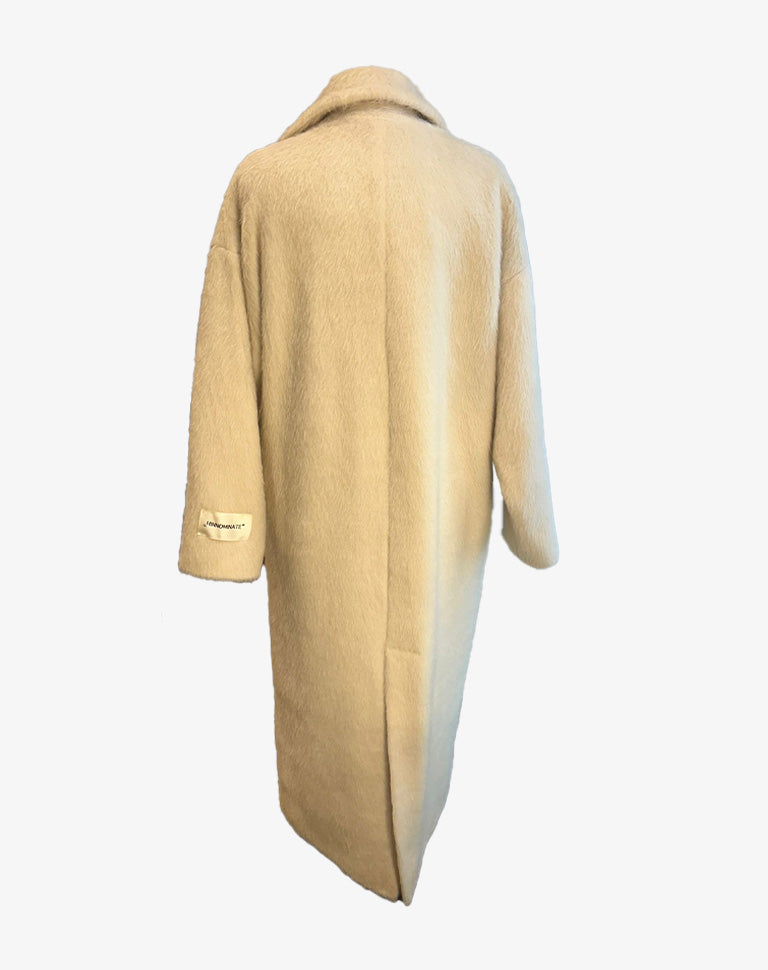 Cappotto donna Hinnominate panna effetto alpaca oversize doppiopetto  taglia S