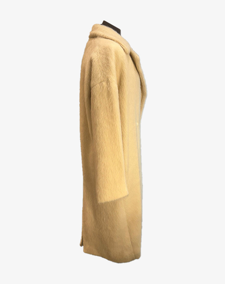 Cappotto donna Hinnominate panna effetto alpaca oversize doppiopetto  taglia S