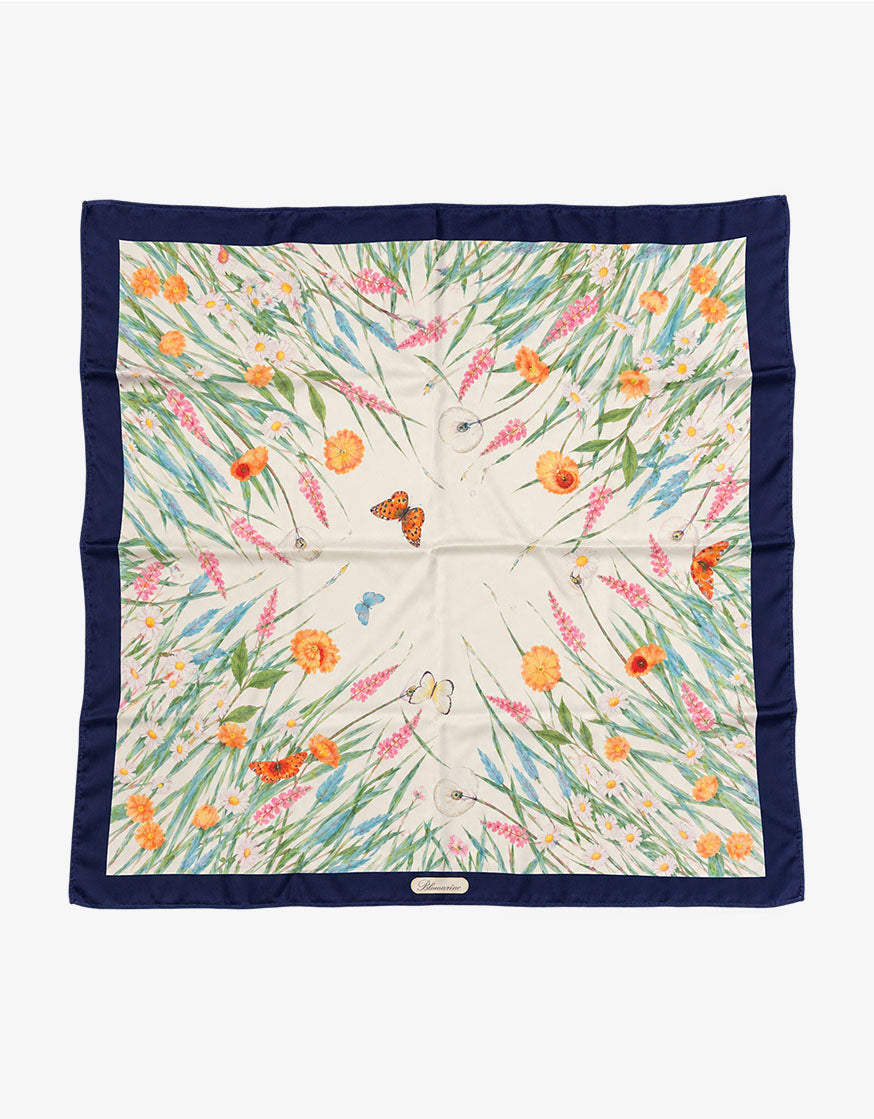 Carrè Salvatore Ferragamo Foulard Vintage in Seta Fiori e Farfalle Anni ’90