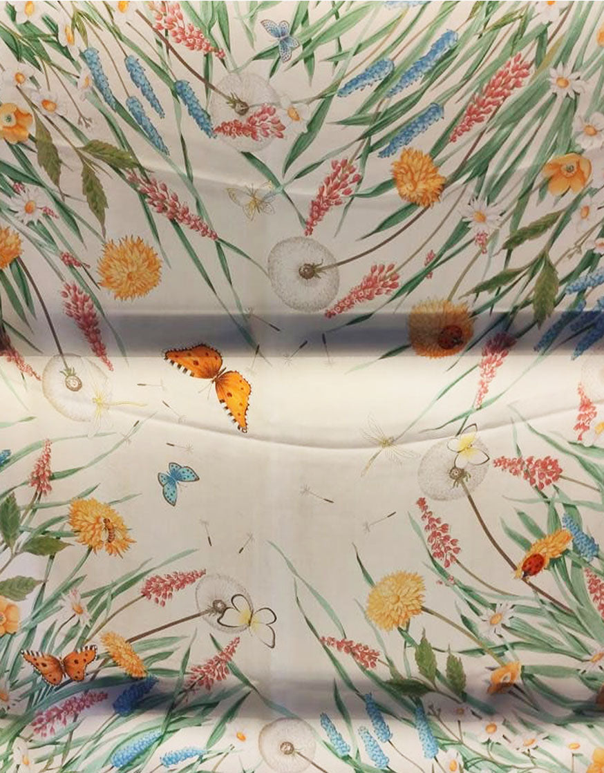 Carrè Salvatore Ferragamo Foulard Vintage in Seta Fiori e Farfalle Anni ’90