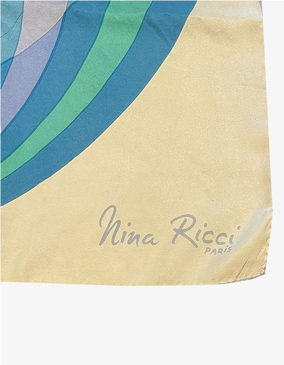 Nina Ricci Paris Carré Vintage in Seta Geometrico