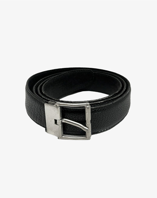 Cintura Pelle Nera Vintage Larusmiani Hand Made