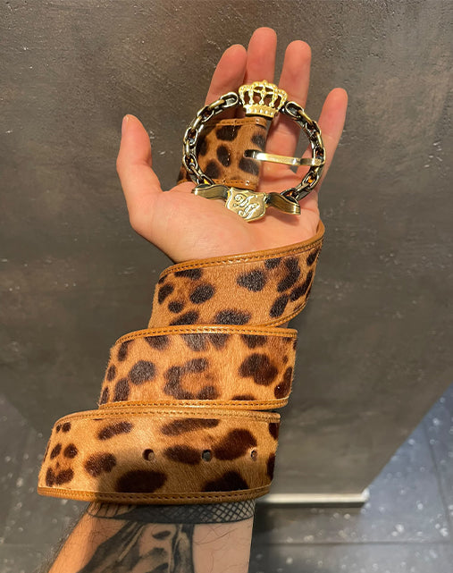 Dolce & Gabbana Cintura Vintage in Cavallino con Fibbia Gioiello anni 2000