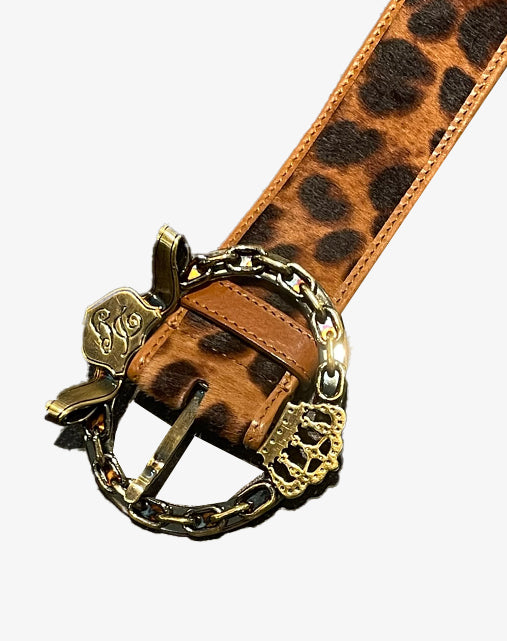 Dolce & Gabbana Cintura Vintage in Cavallino con Fibbia Gioiello anni 2000