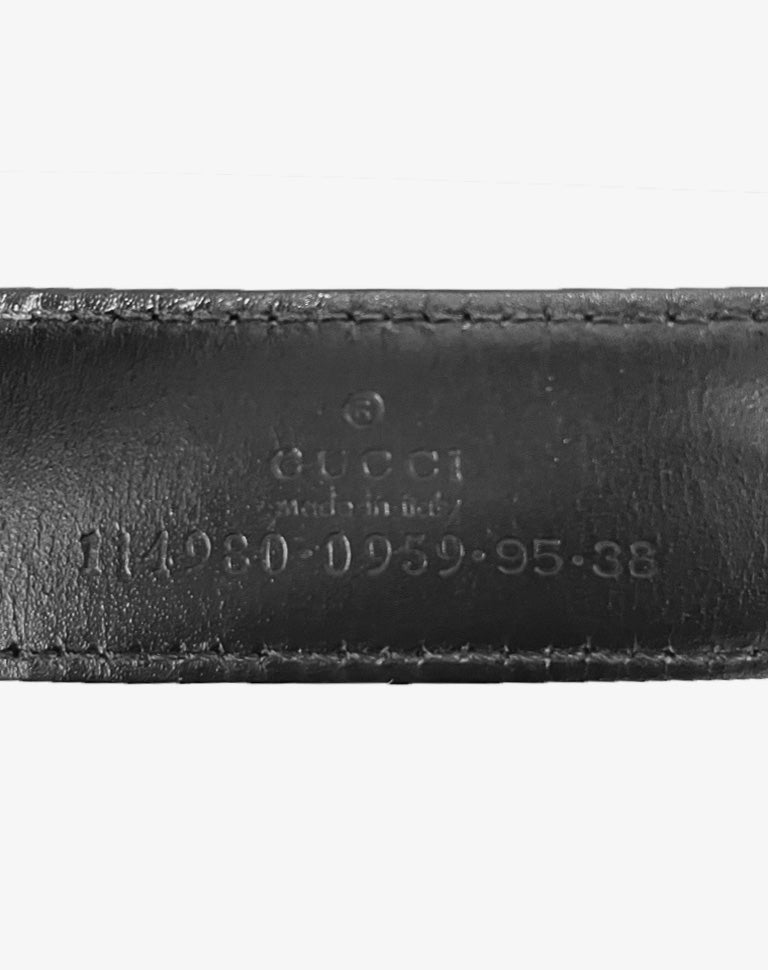 Cintura Gucci Tom Ford rettangolare minimal pelle nera anni 90 / early 2000