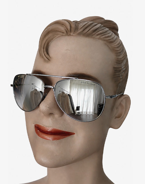 DITA Flight 004 Palladium Mirror Made in Japan Occhiali da Sole Aviator in Titanio