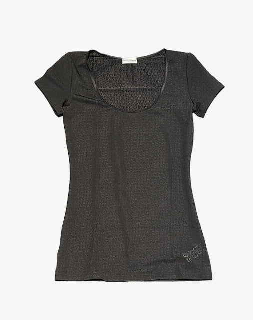 Dolce & Gabbana Underwear T-Shirt Logo All Over Nera Vintage Anni 2000