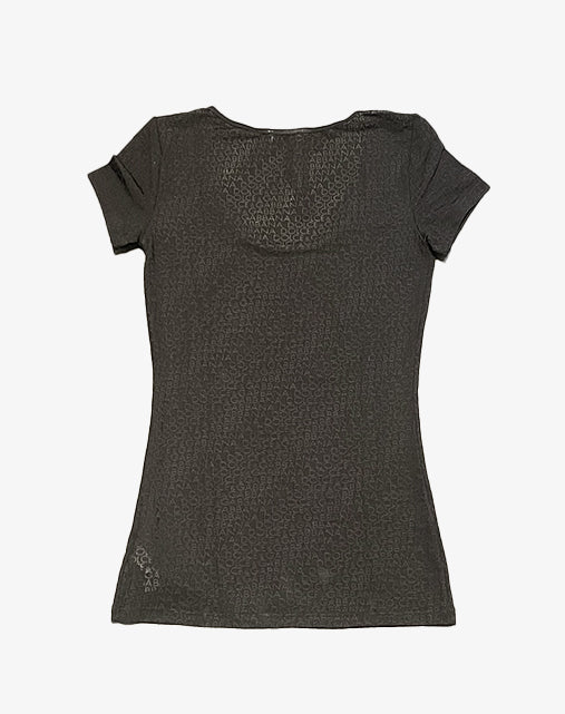 Dolce & Gabbana Underwear T-Shirt Logo All Over Nera Vintage Anni 2000