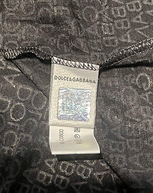 Dolce & Gabbana Underwear T-Shirt Logo All Over Nera Vintage Anni 2000