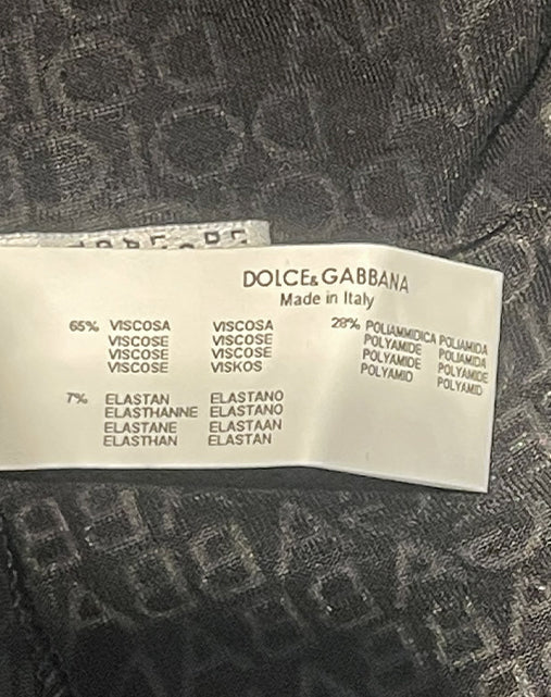 Dolce & Gabbana Underwear T-Shirt Logo All Over Nera Vintage Anni 2000