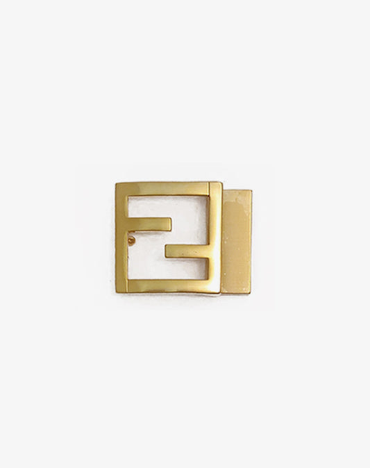 Fibbia Fendi Roma FF quadrata oro vintage cintura sottile anni 2000