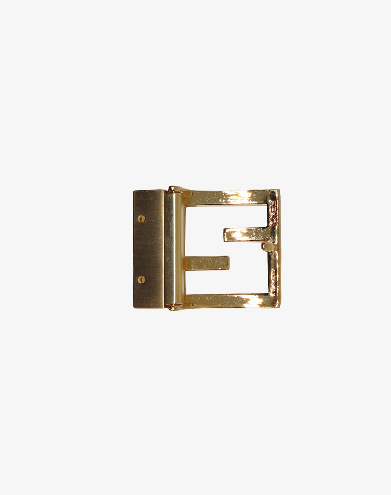 Fibbia Fendi Roma FF quadrata oro vintage cintura sottile anni 2000