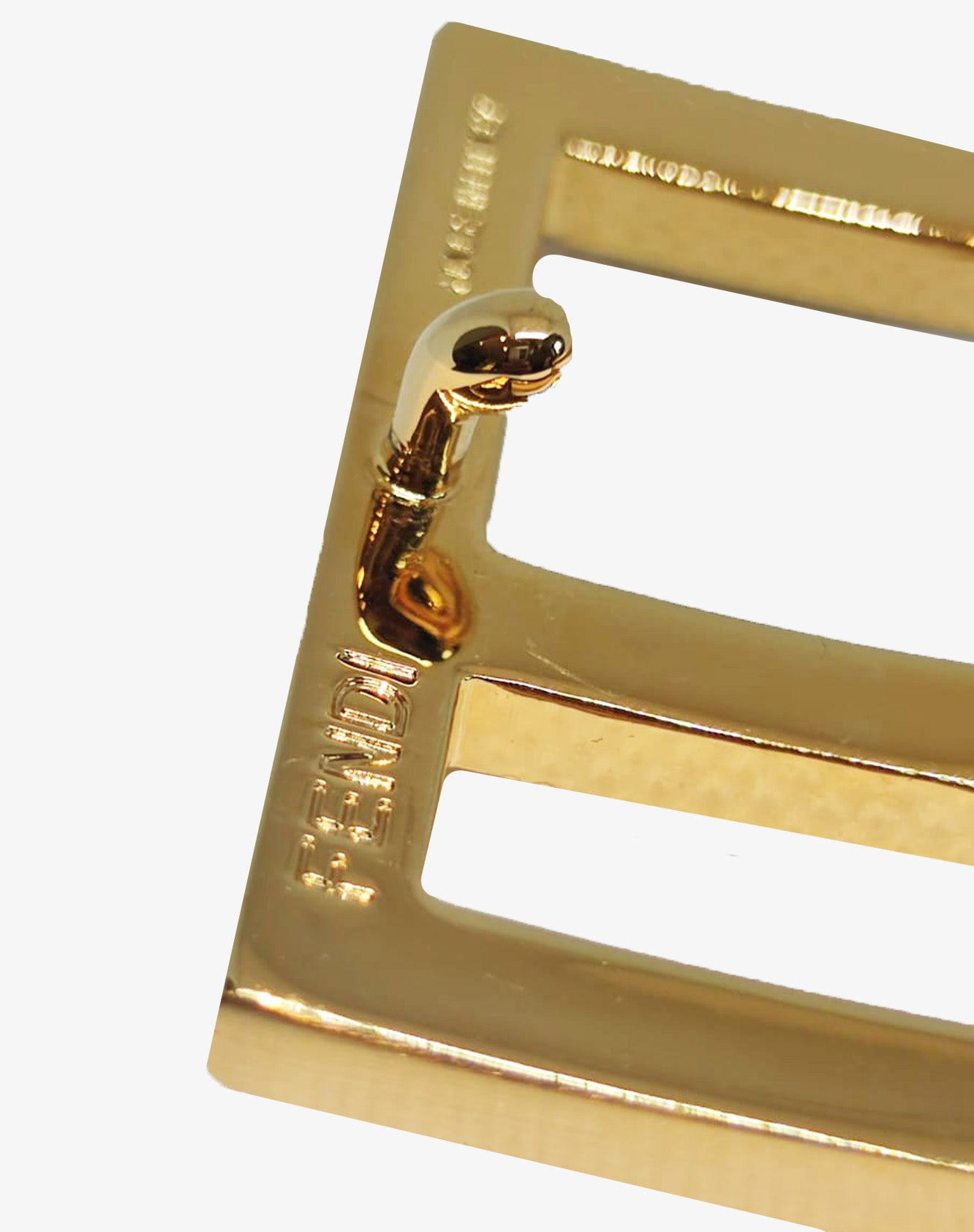 Fibbia Fendi Roma FF quadrata oro vintage cintura sottile anni 2000