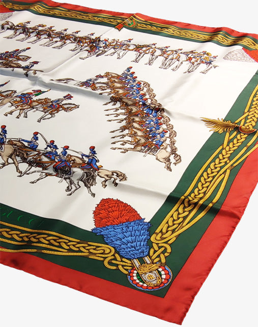 Gucci Trophy Foulard Vintage in Seta 86×86 Made in Italy con Scatola Originale