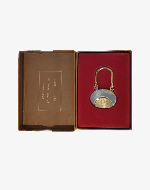 Gucci Centennial of the Founder 1881–1981 Portachiavi Vintage con Scatola Originale