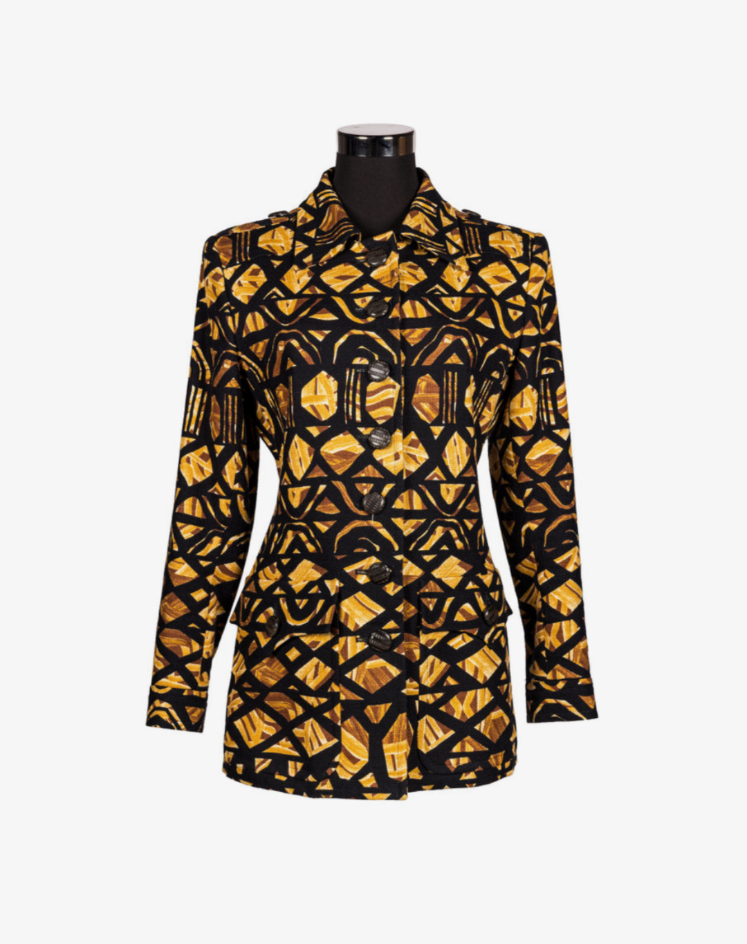 Yves Saint Laurent Rive Gauche Giacca Safari Wax Print Anni '80/'90