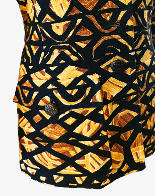Yves Saint Laurent Rive Gauche Giacca Safari Wax Print Anni '80/'90