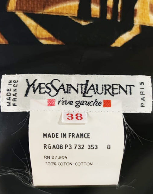 Yves Saint Laurent Rive Gauche Giacca Safari Wax Print Anni '80/'90
