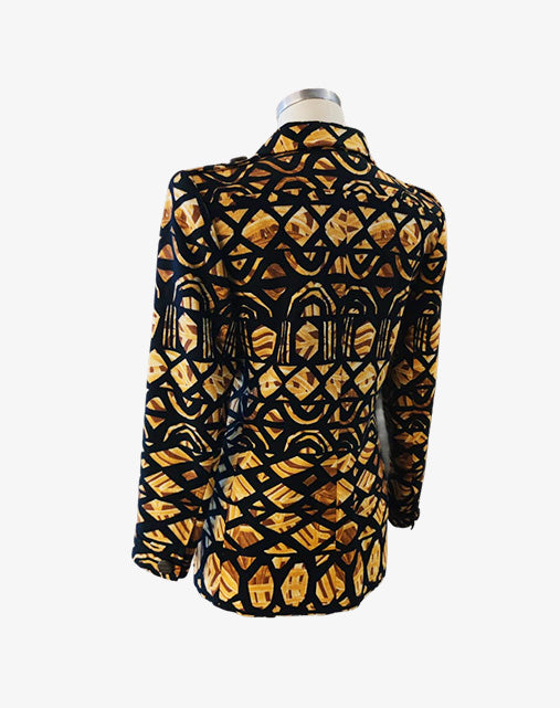 Yves Saint Laurent Rive Gauche Giacca Safari Wax Print Anni '80/'90