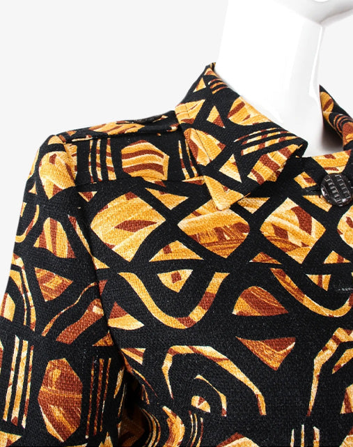Yves Saint Laurent Rive Gauche Giacca Safari Wax Print Anni '80/'90