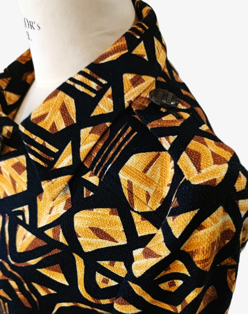 Yves Saint Laurent Rive Gauche Giacca Safari Wax Print Anni '80/'90