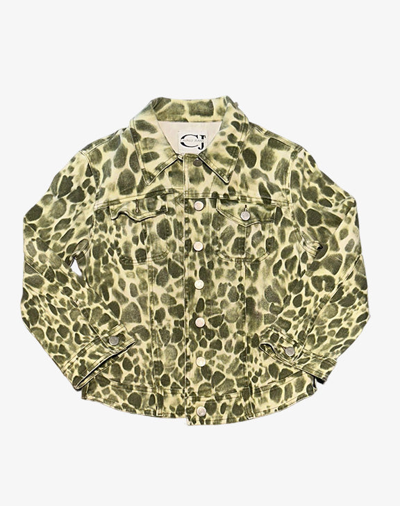 Giacca Cavalli Jeans in denim verde maculato anni 2000