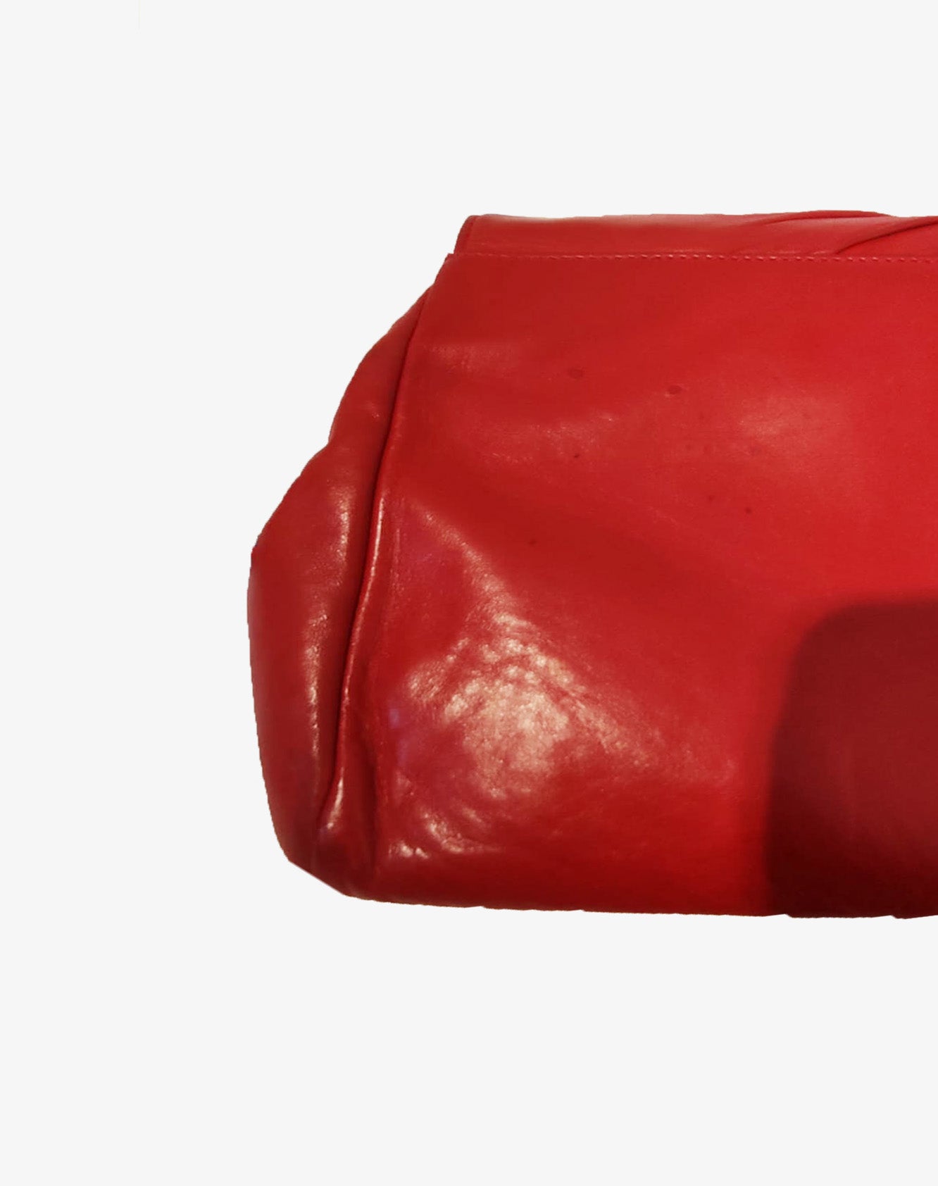 Gucci Borsa Clutch con Tracolla Rossa in Nappa con dettaglio Pitone Vintage Anni 90/00