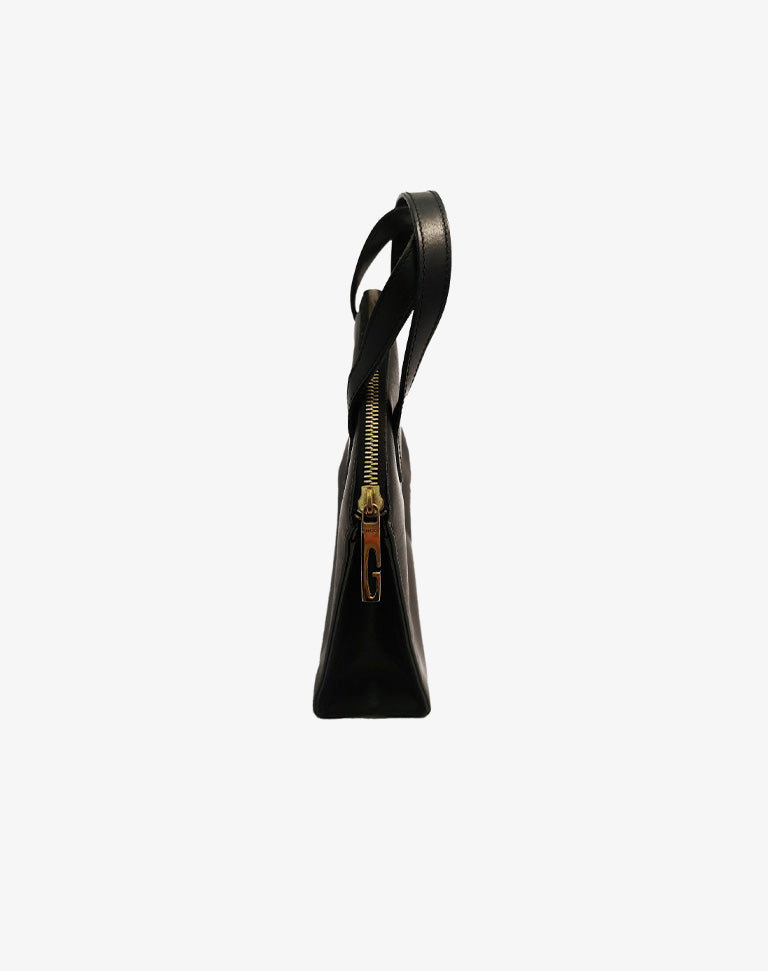 Gucci Borsa Donna Pelle Nera Bauletto Minimal Anni 2000