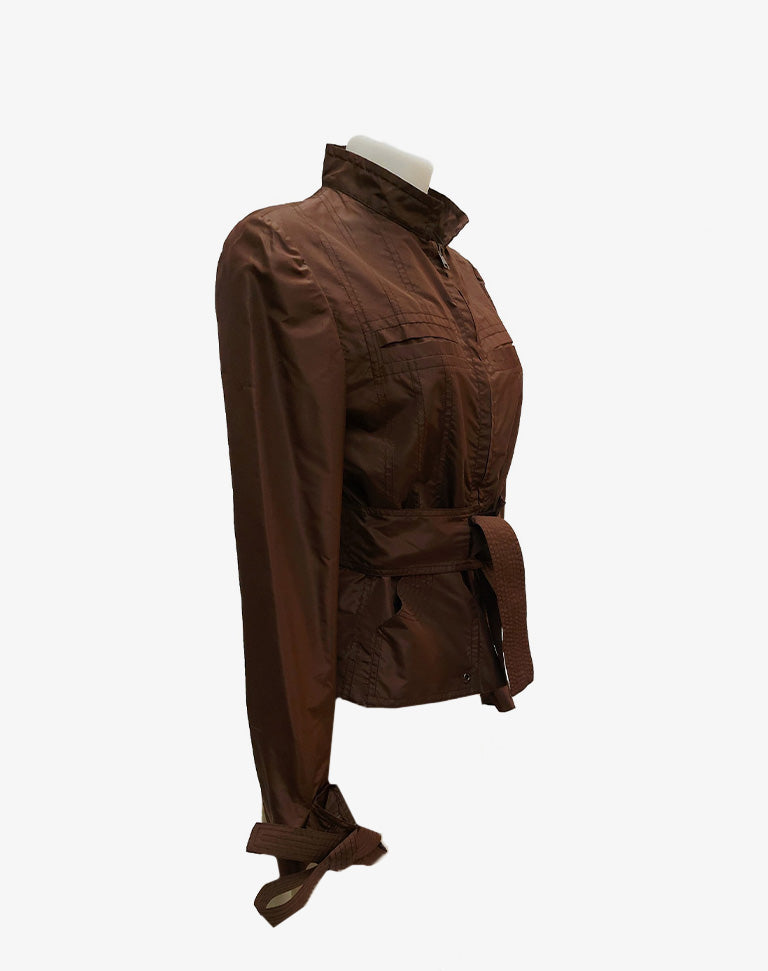 Gucci Giacca Donna in seta marrone anni 2000 Made in Italy