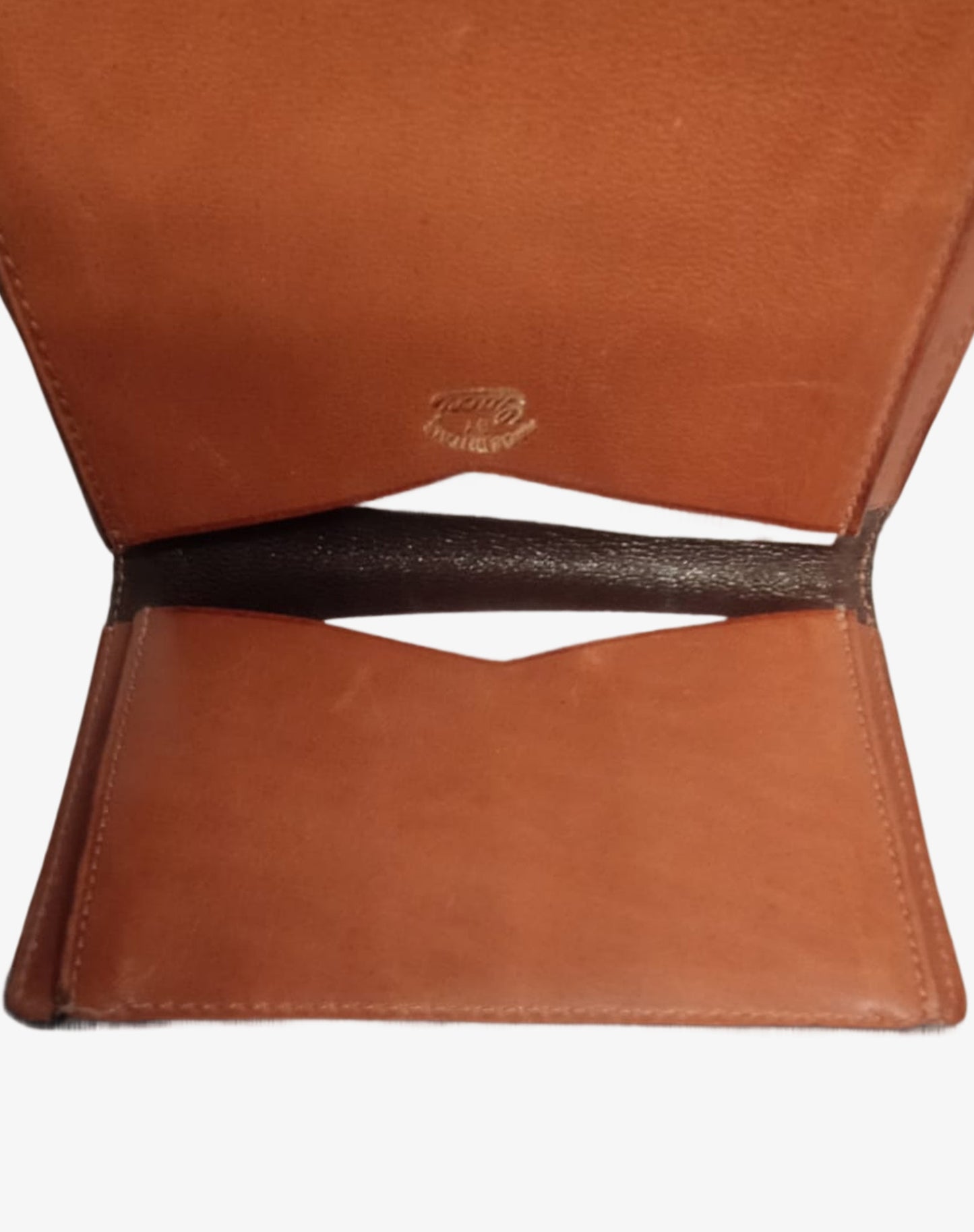 Portacarte Gucci vintage in canvas monogram marrone e pelle cuoio anni ’80