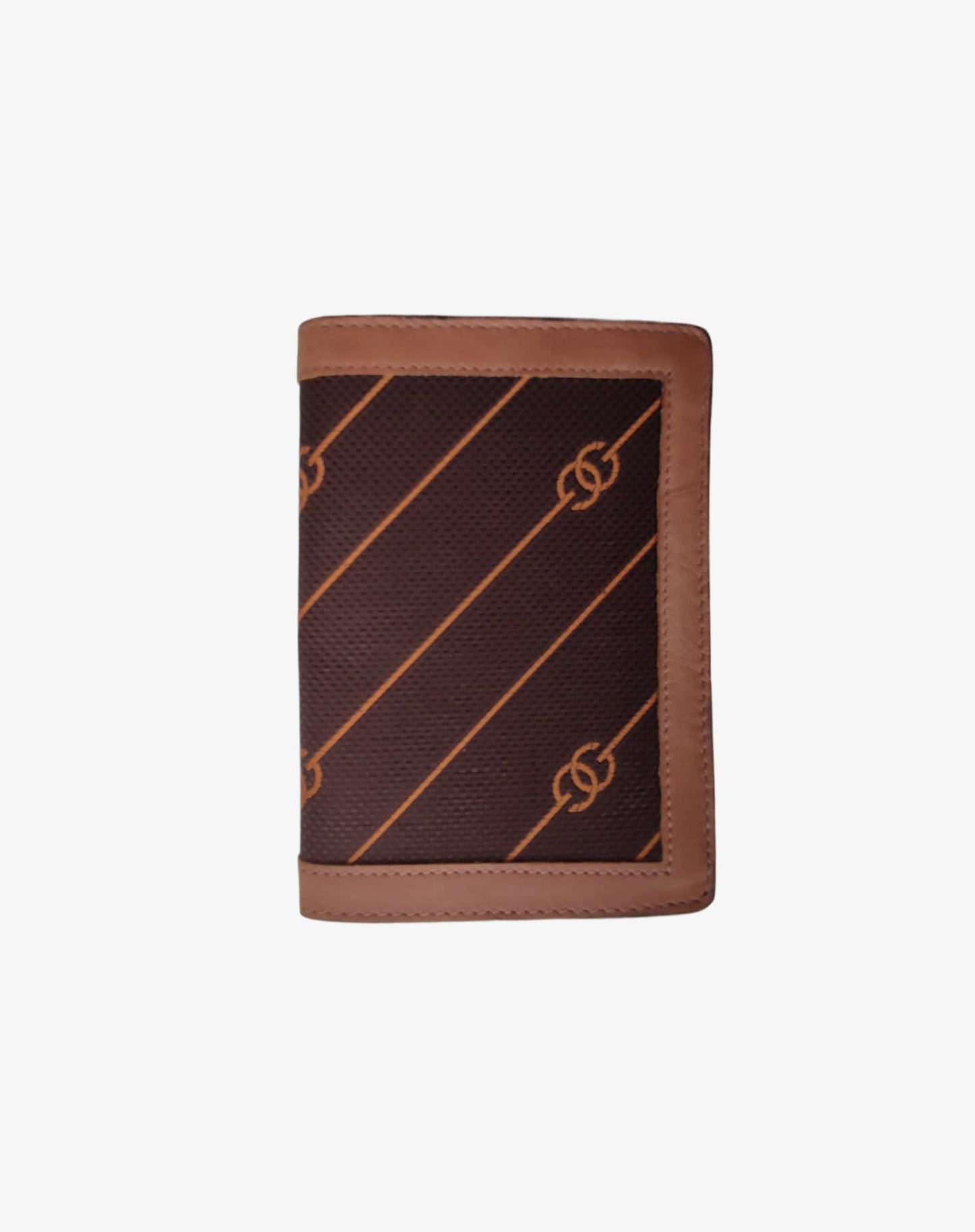 Portacarte Gucci vintage in canvas monogram marrone e pelle cuoio anni ’80