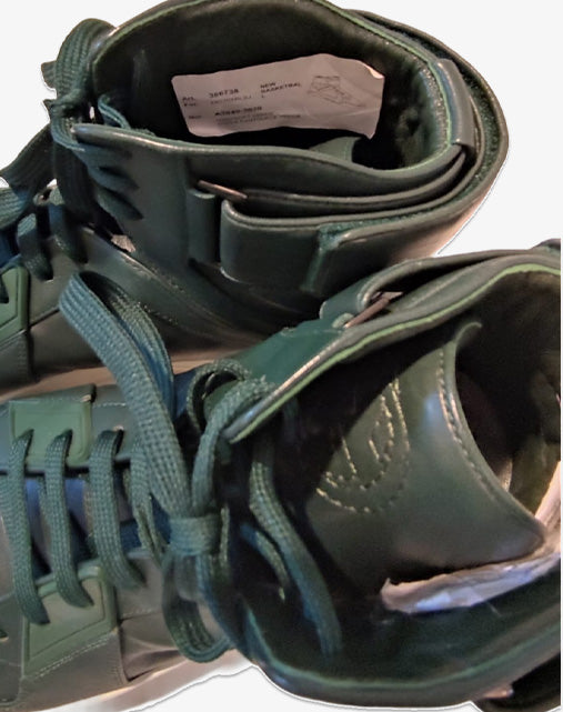 Gucci New Basketball High Top 386738 by Alessandro Michele Green Men's Leather Sneakers Made in Italy (2015)