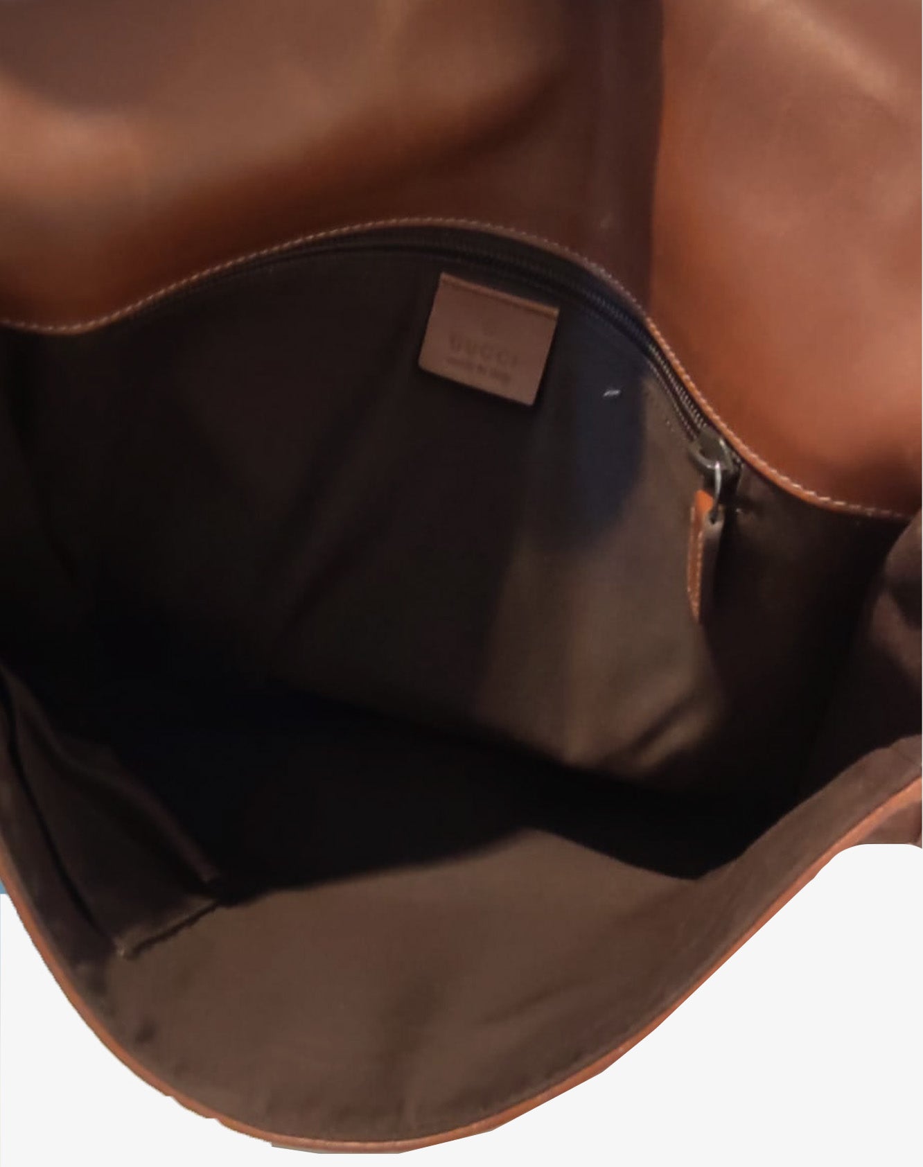 Gucci Borsa Cartella in pelle Guccissima nocciola anni 90