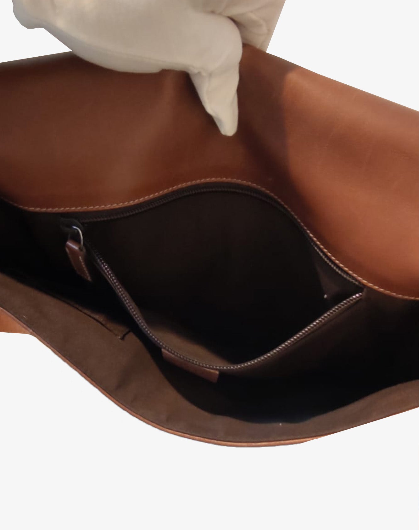Gucci Borsa Cartella in pelle Guccissima nocciola anni 90