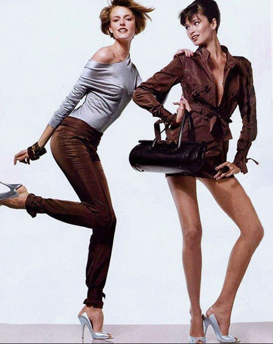Gucci by Tom Ford Giacca Donna in seta marrone SS 2003 Made in Italy