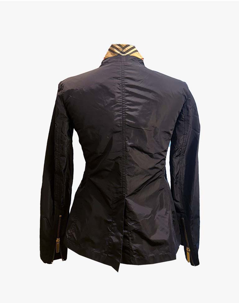 Giacca donna  impermeabile Jacket Burberry London leggero navy con catenella logo