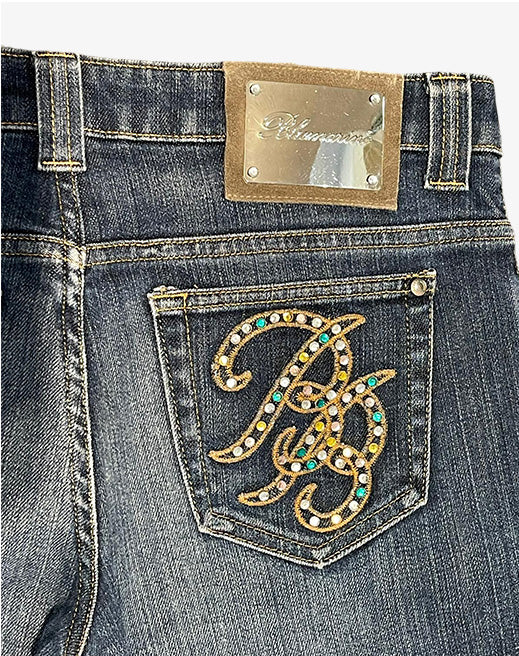 Blumarine Jeans Donna Ricamo Gioiello Taglia 44 / D38
