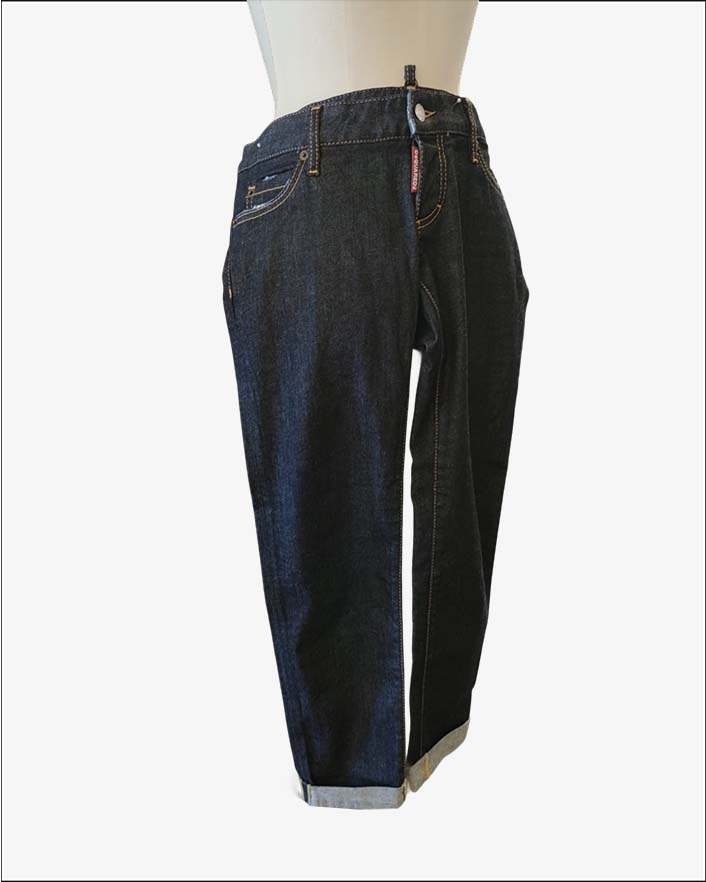 Jeans Dsquared2 Pat Jean Denim Raw Scuro  Taglia 42