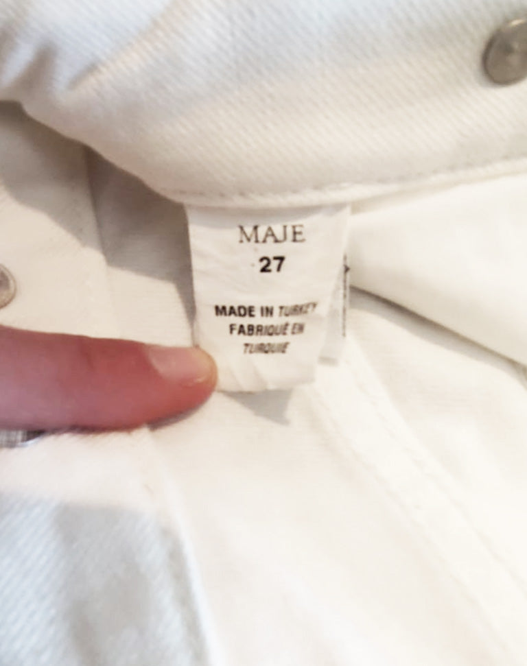 Pantaloni Maje bianchi bootcut in cotone stretch anni 2010