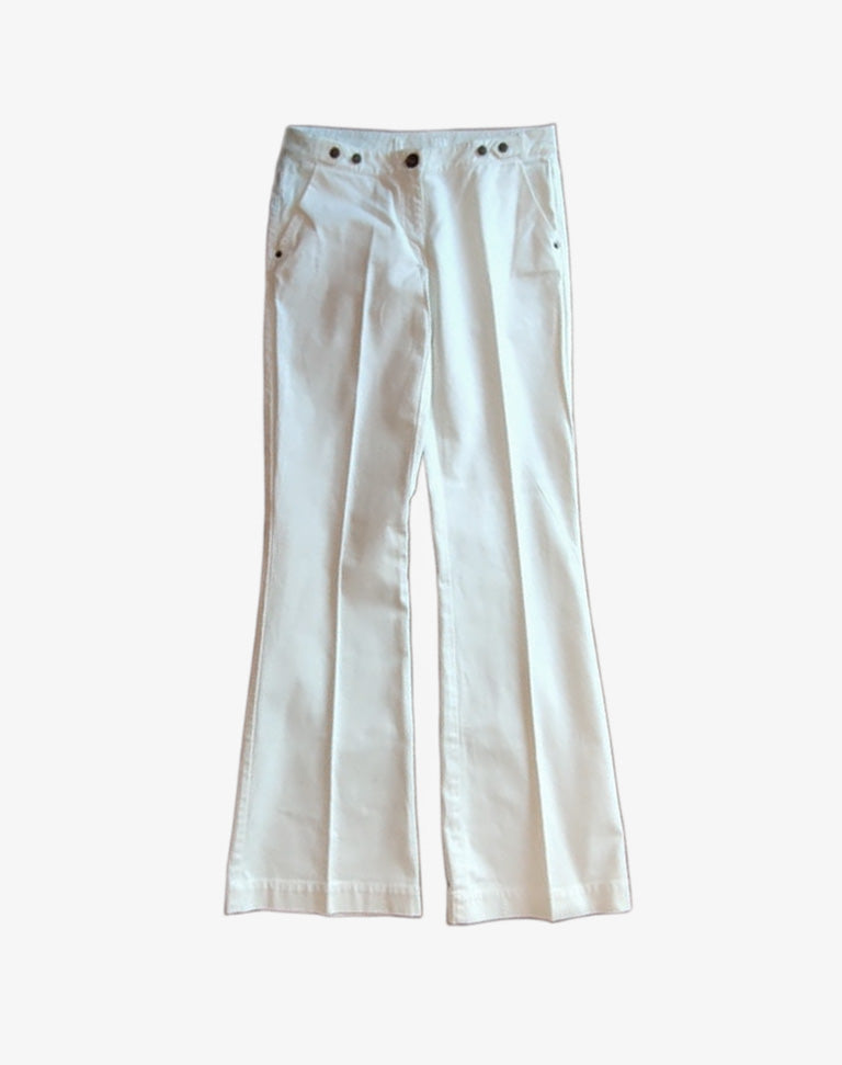 Pantaloni Maje bianchi bootcut in cotone stretch anni 2010