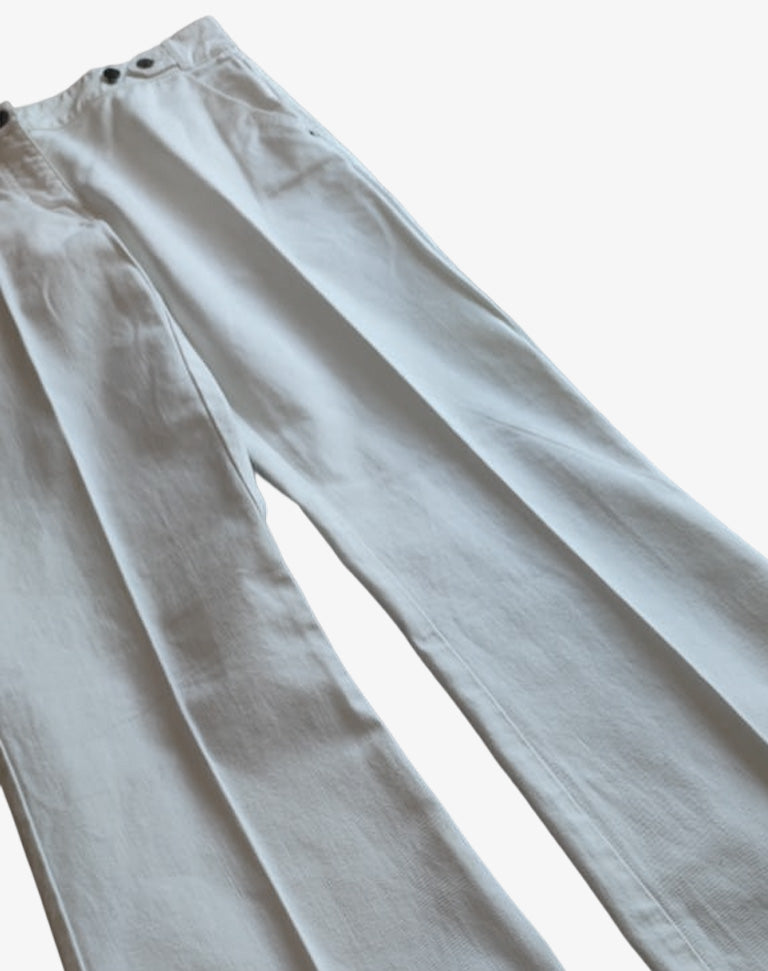 Pantaloni Maje bianchi bootcut in cotone stretch anni 2010