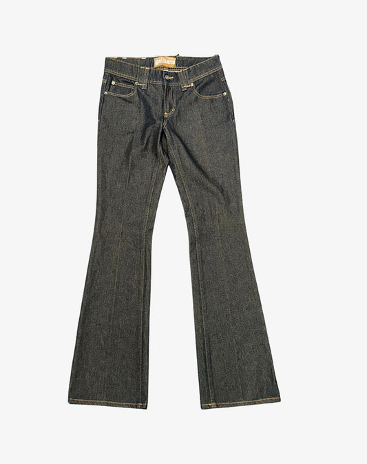 Jeans Galliano donna flare bootcut denim scuro anni 2000