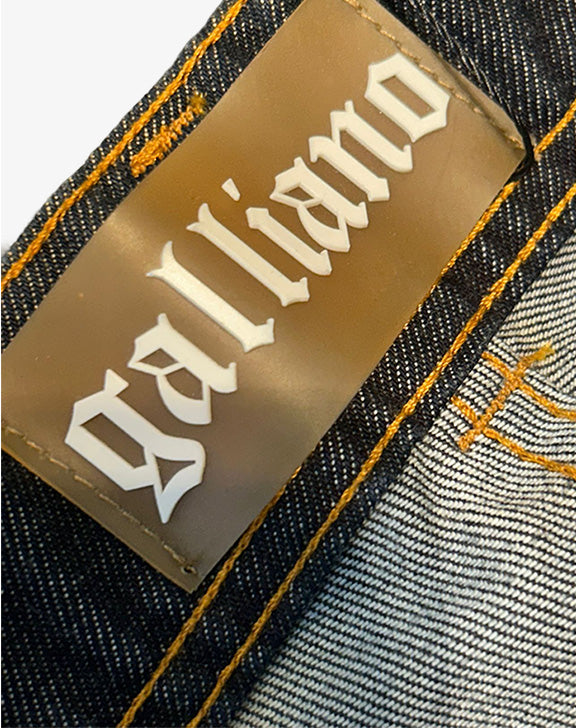 Jeans Galliano donna flare bootcut denim scuro anni 2000