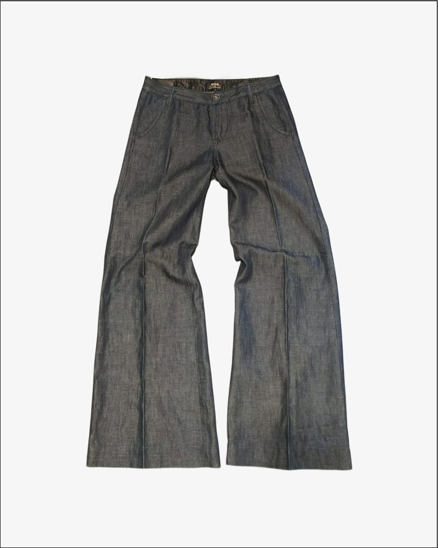 Pantalone Ra-Re a Zampa in Denim Cotone-Lino  Anni 2010