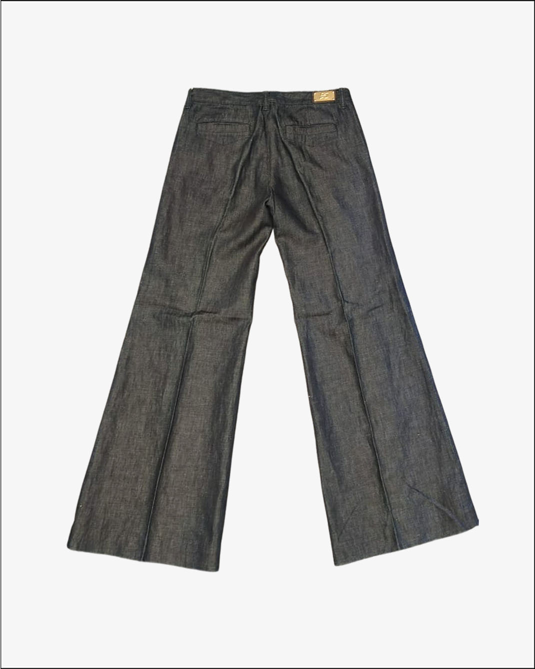 Pantalone Ra-Re a Zampa in Denim Cotone-Lino  Anni 2010