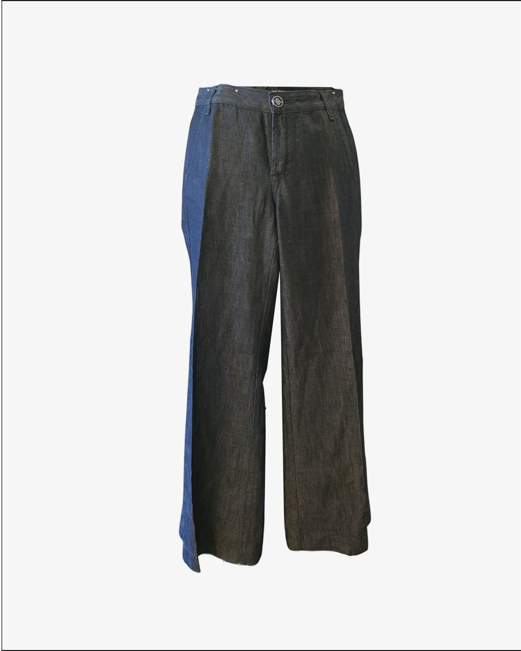 Pantalone Ra-Re a Zampa in Denim Cotone-Lino  Anni 2010